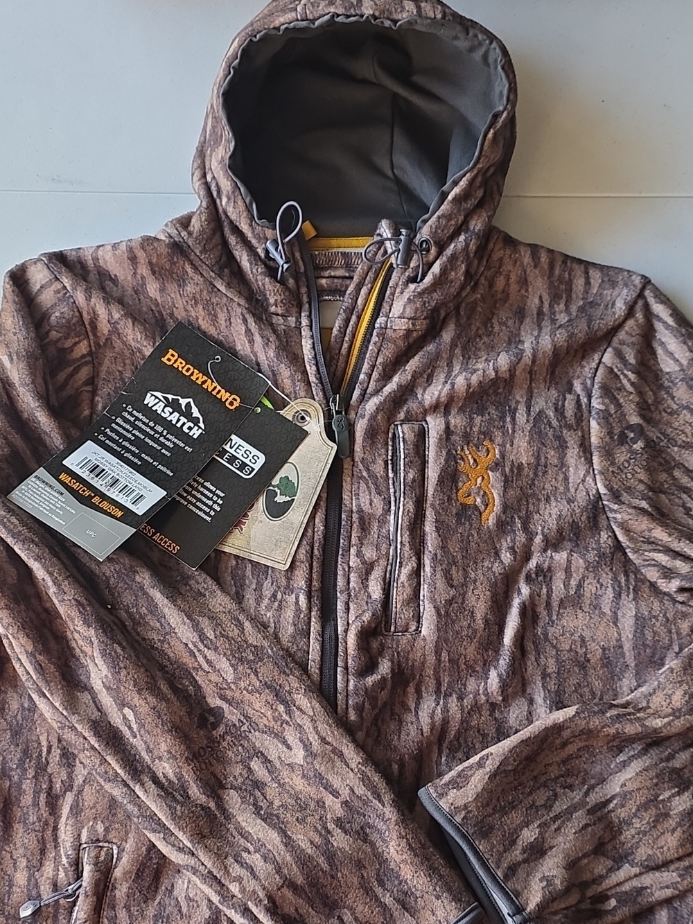 Mossy Oak Boy's Brown Camo Lightweight Hooded Jacket